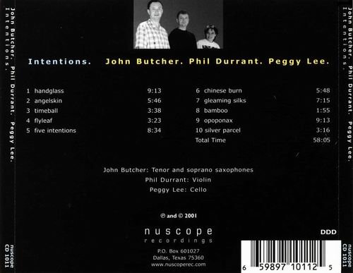 John Butcher, Phil Durrant, Peggy Lee - Intentions (2001)