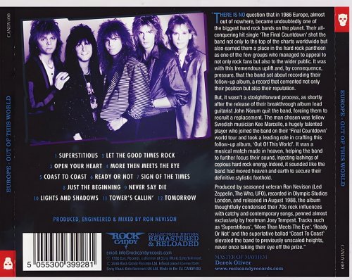Europe - Out Of This World (1988) [2018 Rock Candy Remastered]