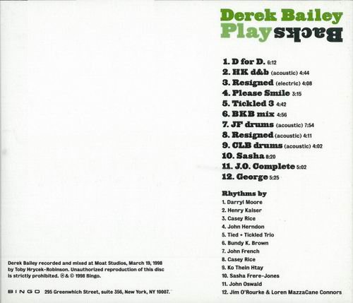 Derek Bailey - Play Backs (1998)