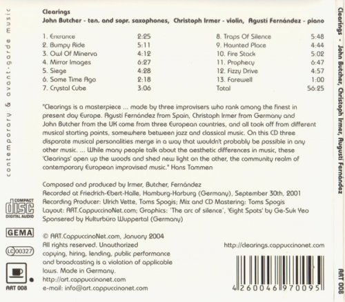 John Butcher, Christoph Irmer, Agusti Fernandez - Clearings (2004)