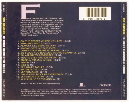 Vic Damone - 16 Most Requested Songs (1992)